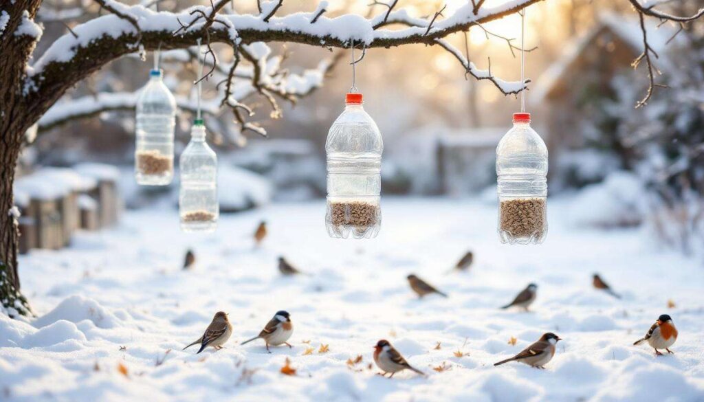 Non buttate più le bottiglie di plastica: questo trucco nutre gli uccelli tutto l'inverno